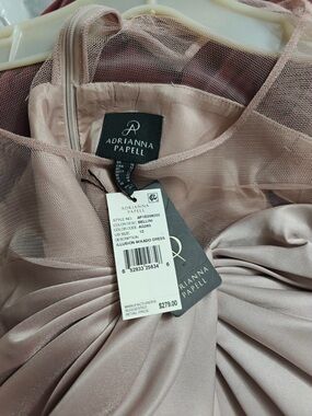 Adrianna Papell Strapless Illusion Mikado Dress in Dusty Rose